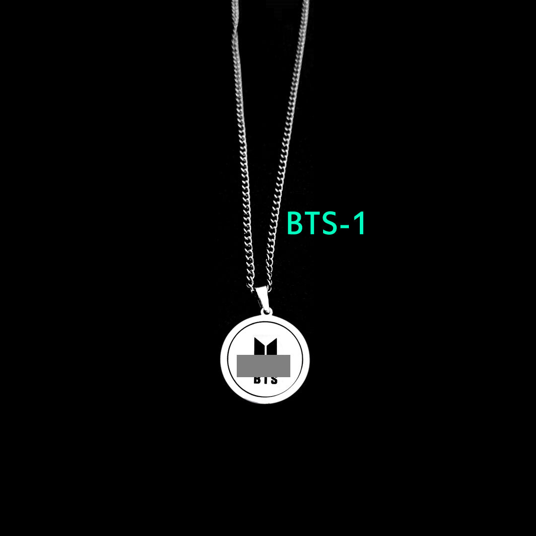 Kpop Logo Stainless Steel Tag Necklace