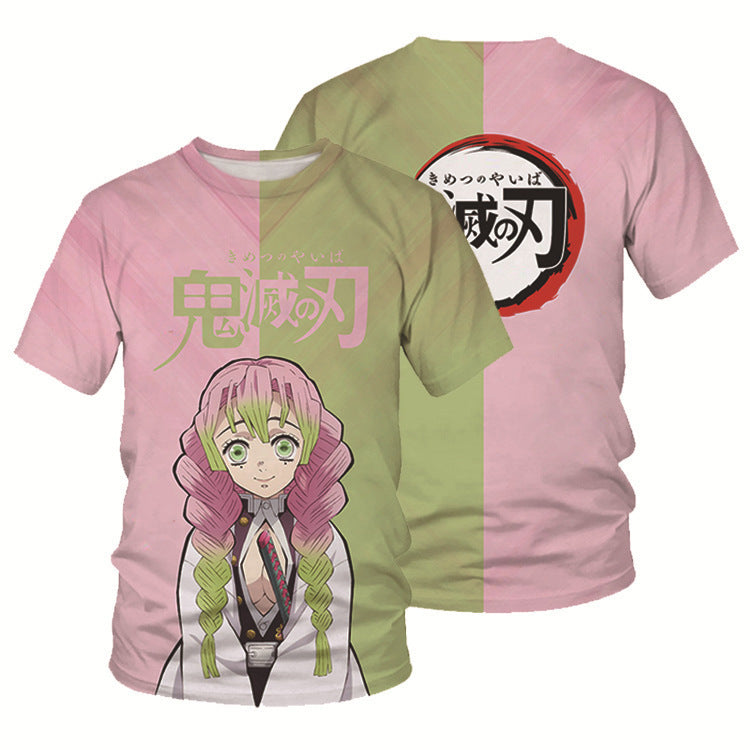 Unisex Anime Digital Print Short-sleeved T-shirt