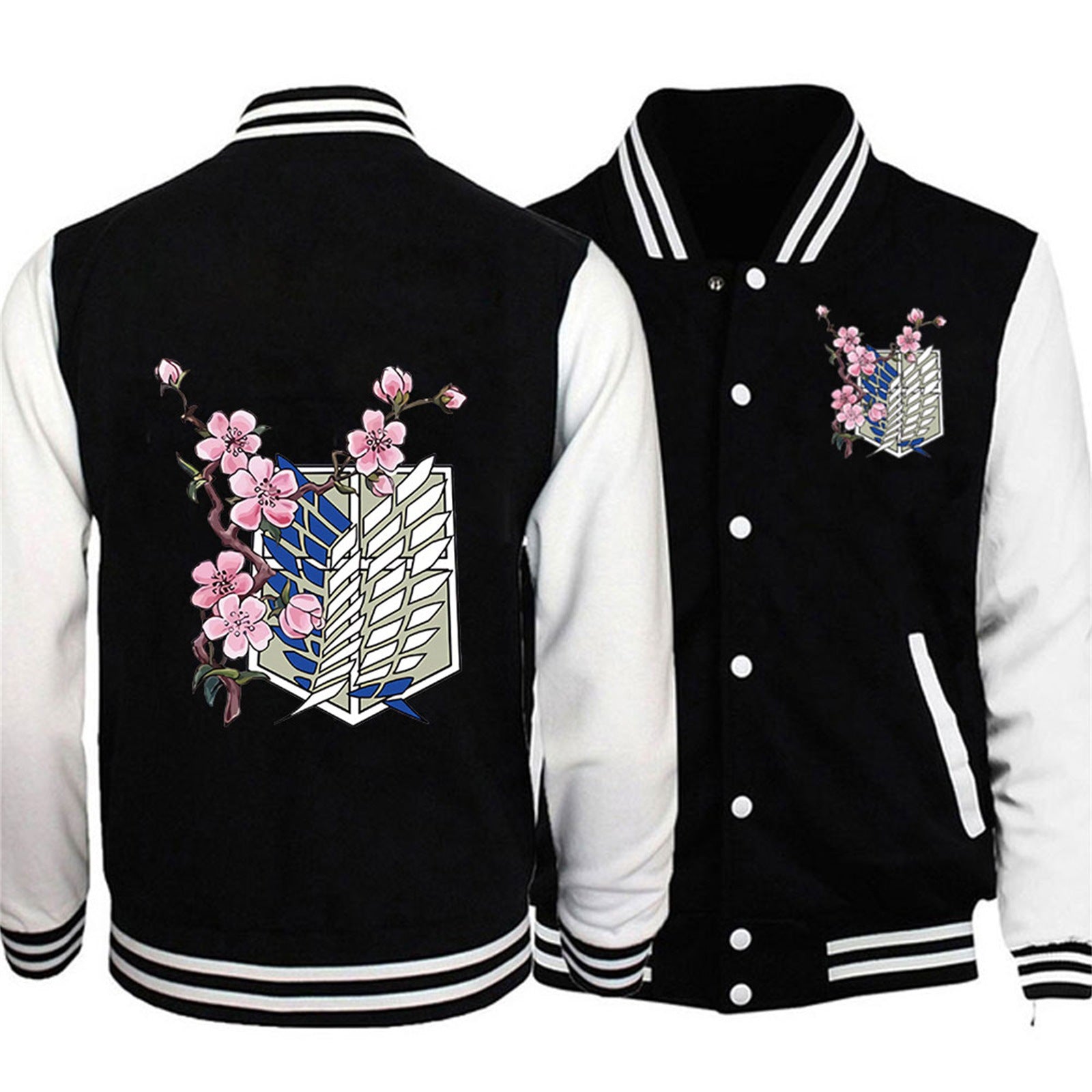 Unisex Casual Anime Print Baseball Jacket