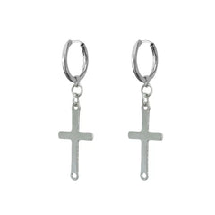 Versatile Heeseung Cross Titanium Steel Earrings