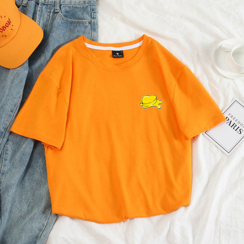 Lovely BUTTER Short Sleeve Pullover Crew Neck T-Shirt