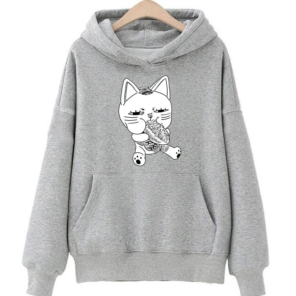 Unisex Dandadan Cat Anime Printed Hoodie
