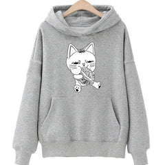 Unisex Dandadan Cat Anime Printed Hoodie