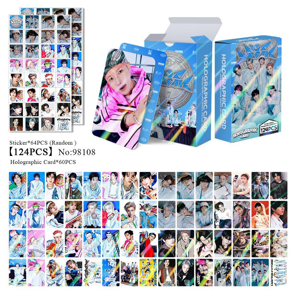 124pcs KPOP Holographic Cards