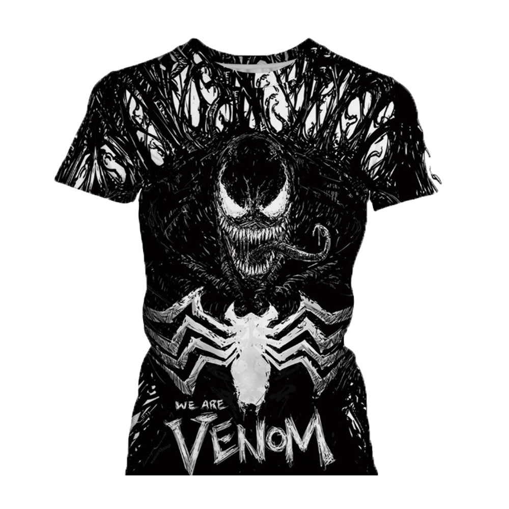 Trendy Men's Venom 3D Printed Round Neck T-Shirt