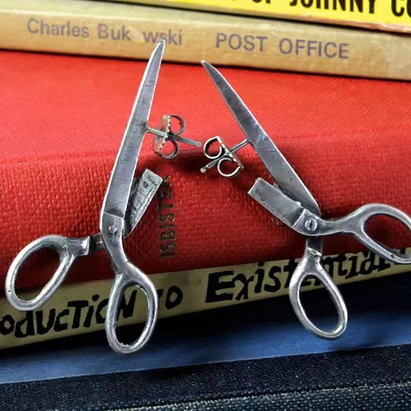 Retro Scissors Stud Earrings Gift