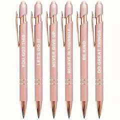 6 Inspirational Motto Encouraging Ballpoint Pen Set