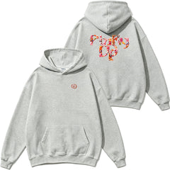 Pinky Up Letter Printed Hoodie Top