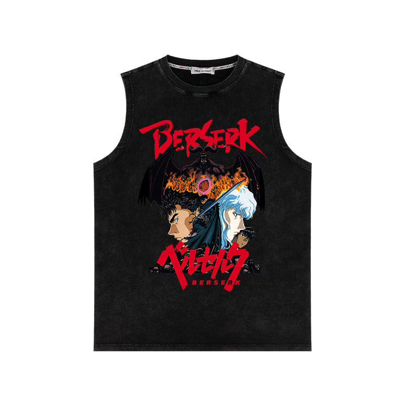 Retro Men's Anime Loose Sleeveless Vest