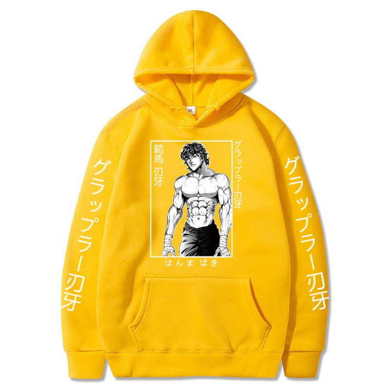 Men's Baki Anime Loose Pullover Hoodie