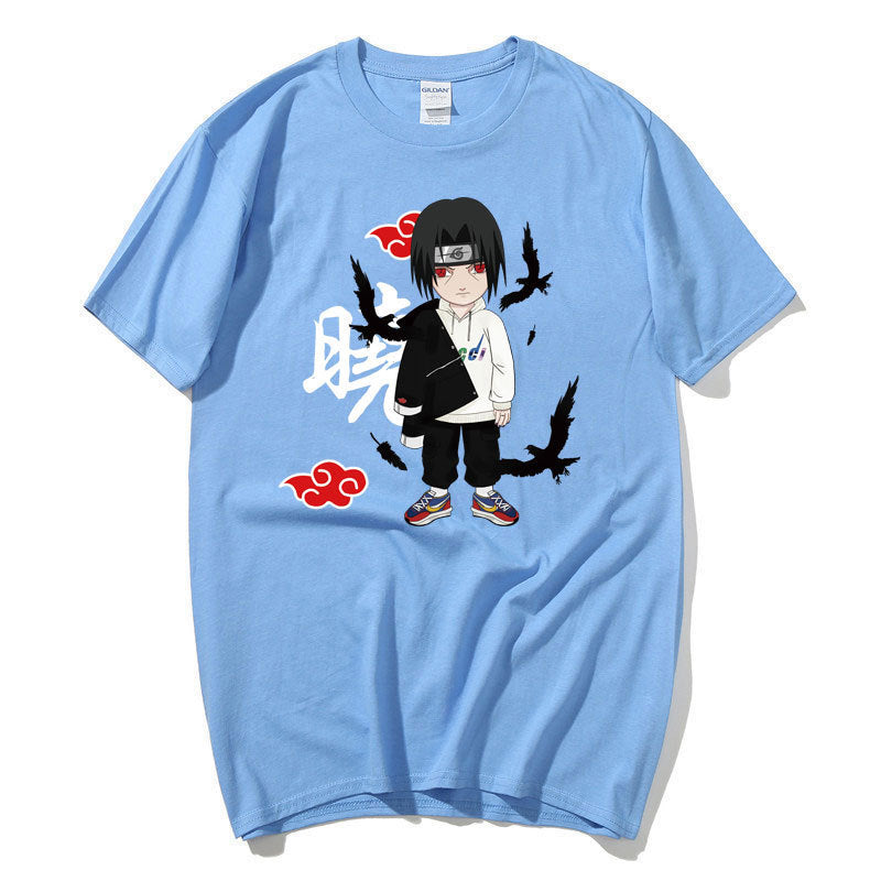 Unisex Uchiha Graphic Print Short Sleeve T-Shirt