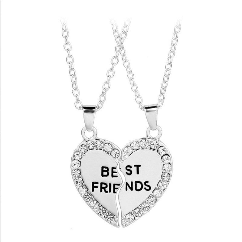 BEST FRIENDS Heart-shaped Pendant Necklace