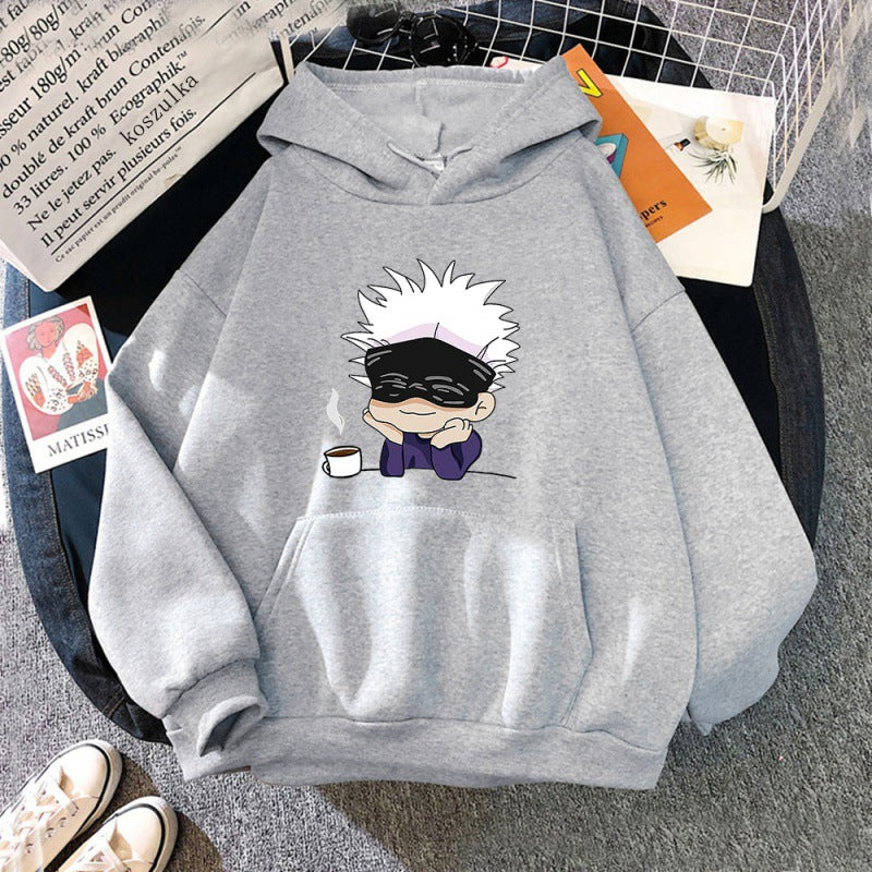 Cute Gojo Anime Printed Unisex Loose Hoodie