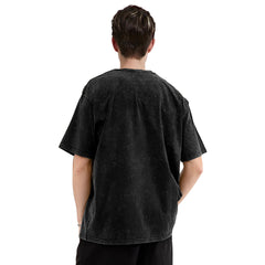 Unisex Anime Pattern Washed T-Shirt