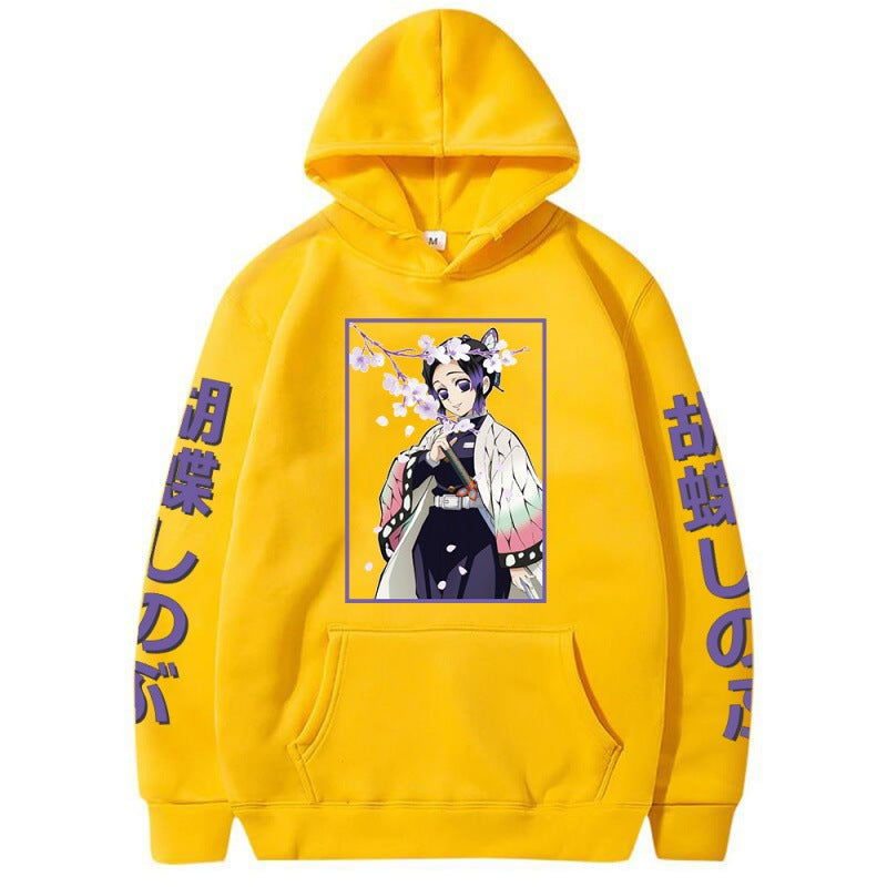 Casual Anime Butterfly Printed Loose Hoodie