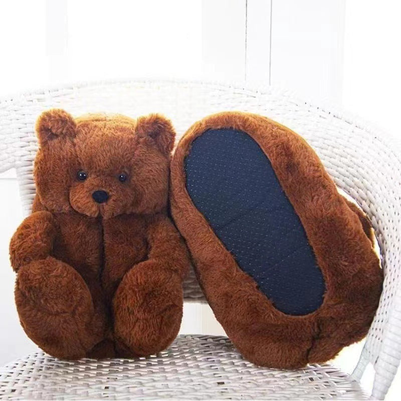 Teddy Bear Fur Slippers