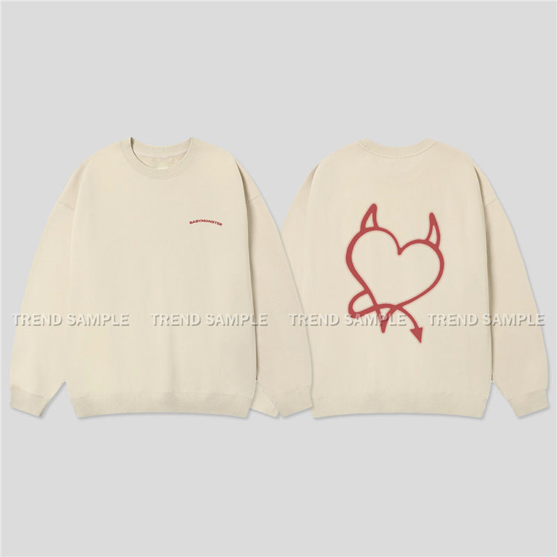 BM LOVE MONSTERS Round Neck Cotton Sweatshirt