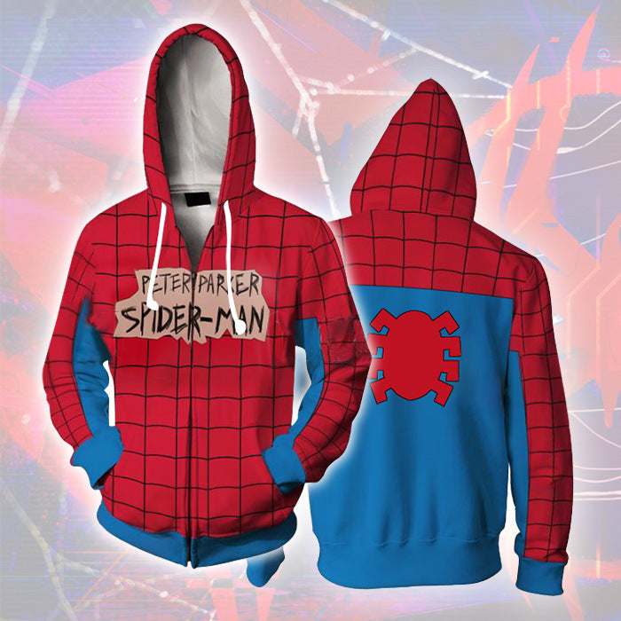 Cool Spider Universe Cosplay Men's Zipper Hoodie