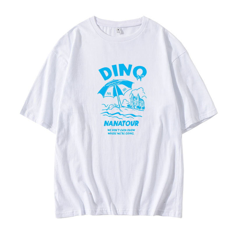 Unisex Kpop Round Neck Loose T-shirt