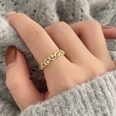 Luxury Star Moon Open Ring