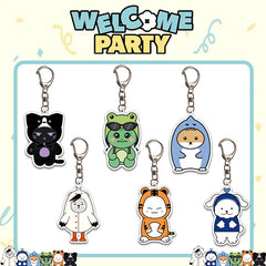 KPOP Cartoon Doll Acrylic Keychain 6PCS