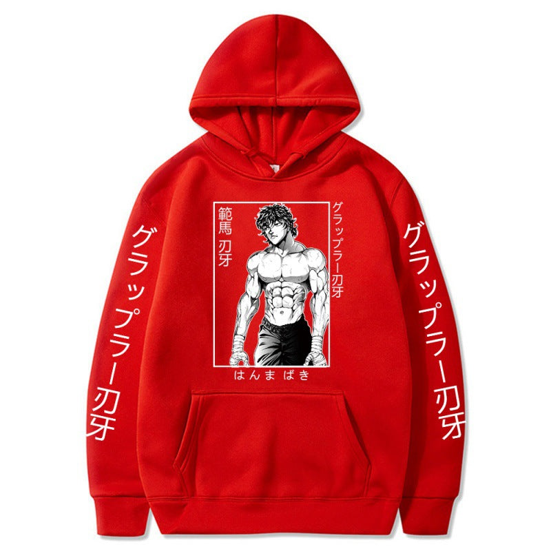 Men's Baki Anime Loose Pullover Hoodie