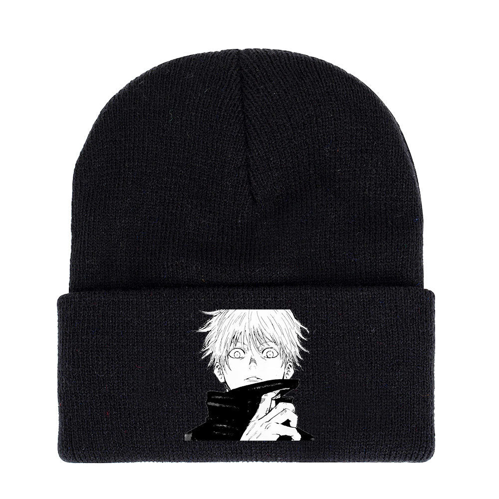 Cute Anime Print Warm Knitted Hat