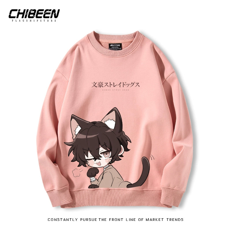 Cute Anime Pattern Crew Neck Sweatshirt