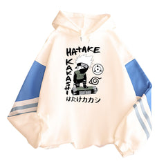 Unisex Trendy Anime Pattern Color Block Hoodie