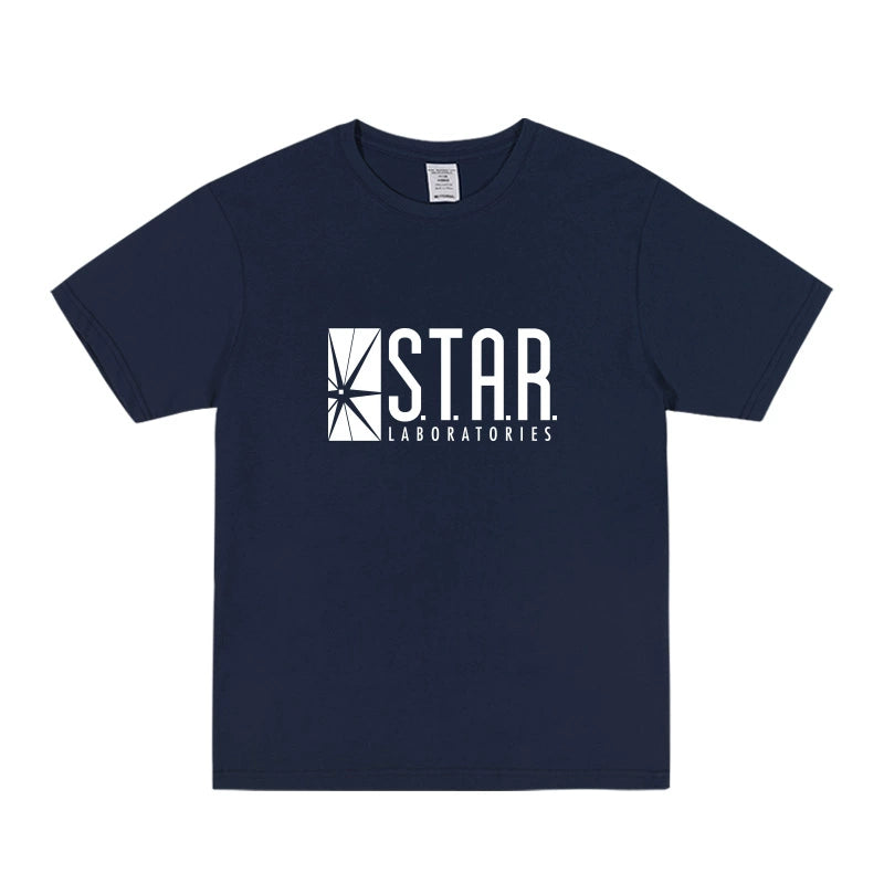 Men's Star Lab Letter Loose Cotton T-shirt