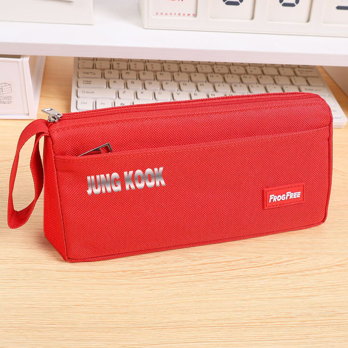 JK JIMIN V Large-capacity Canvas Pencil Bag