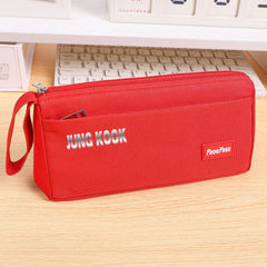 JK JIMIN V Large-capacity Canvas Pencil Bag