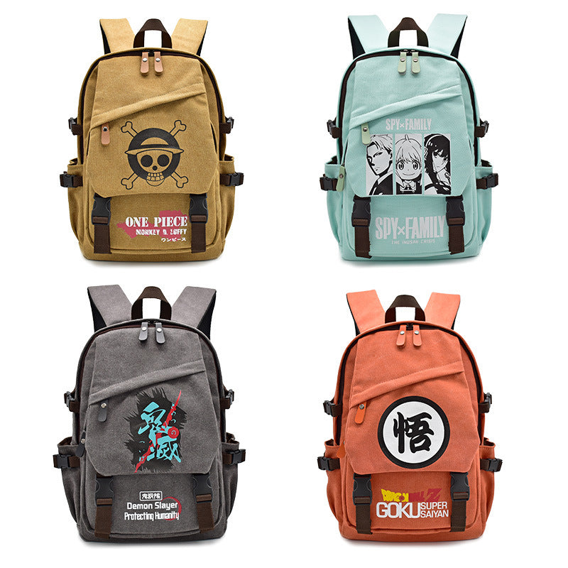 Trendy Anime Canvas Backpack