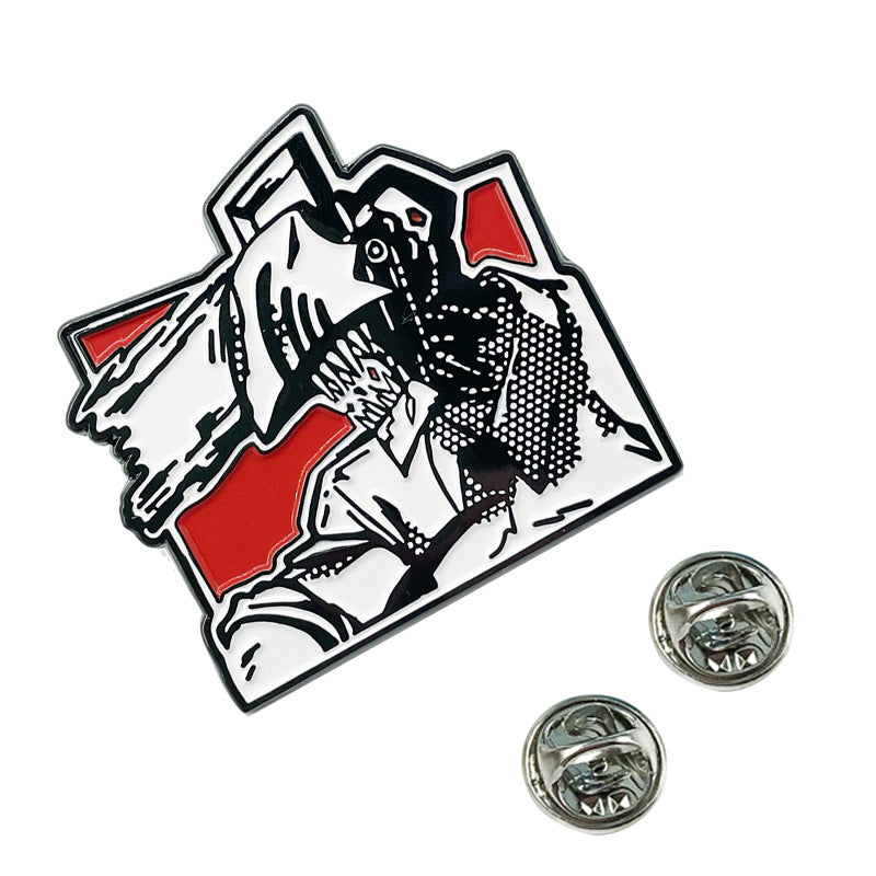 Comic Style Brooch Metal Badge