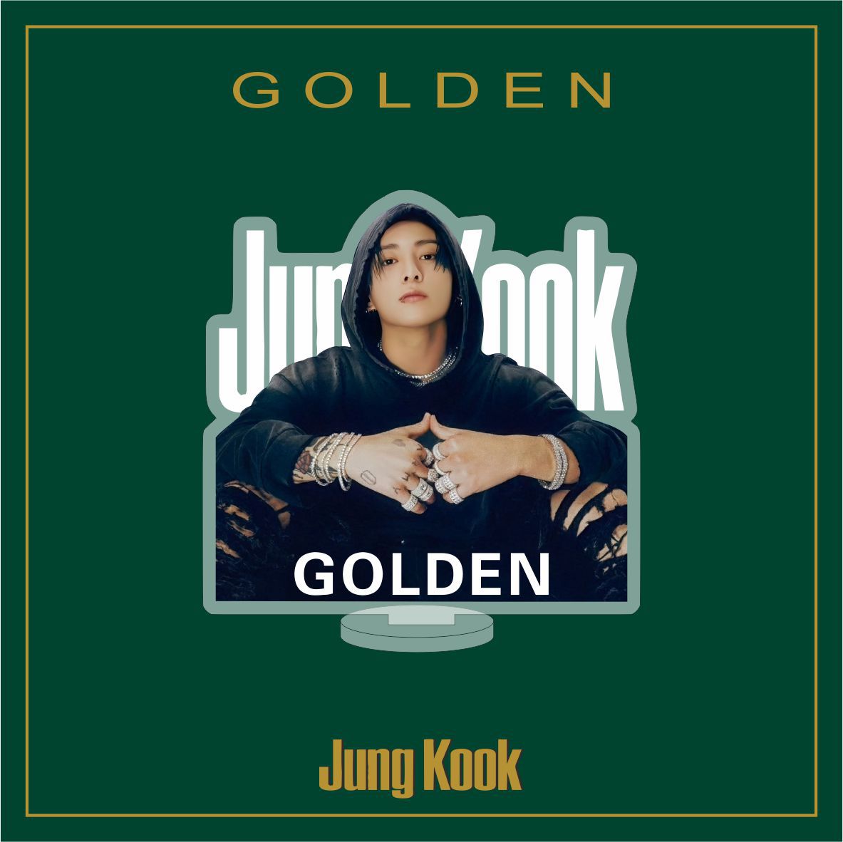 JK Golden Album Standing Tabletop Ornament