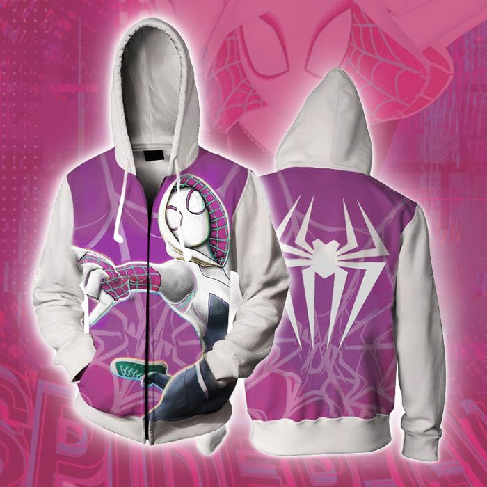 Cool Spider Universe Cosplay Men's Zipper Hoodie