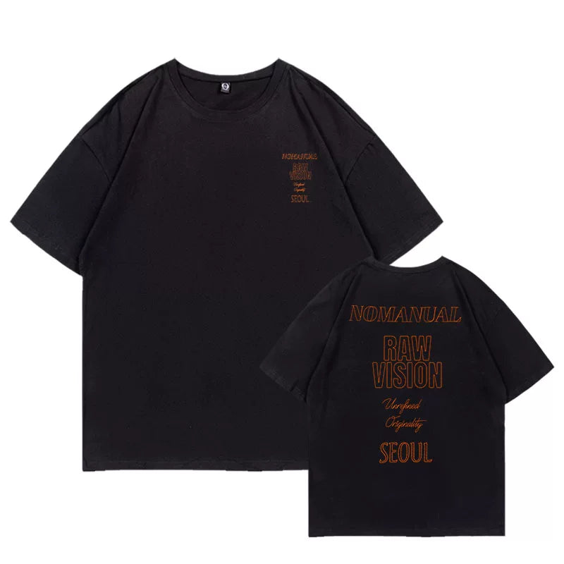 Heeseung Same Cotton Letter Short-sleeved T-shirt