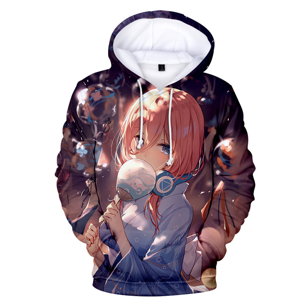 Trendy Anime Digital Print Pullover Hoodie