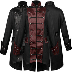 Vintage Men's Medieval Punk Long Jacket