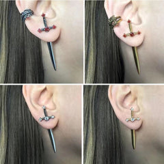 Retro Gothic Sword Dagger Earrings