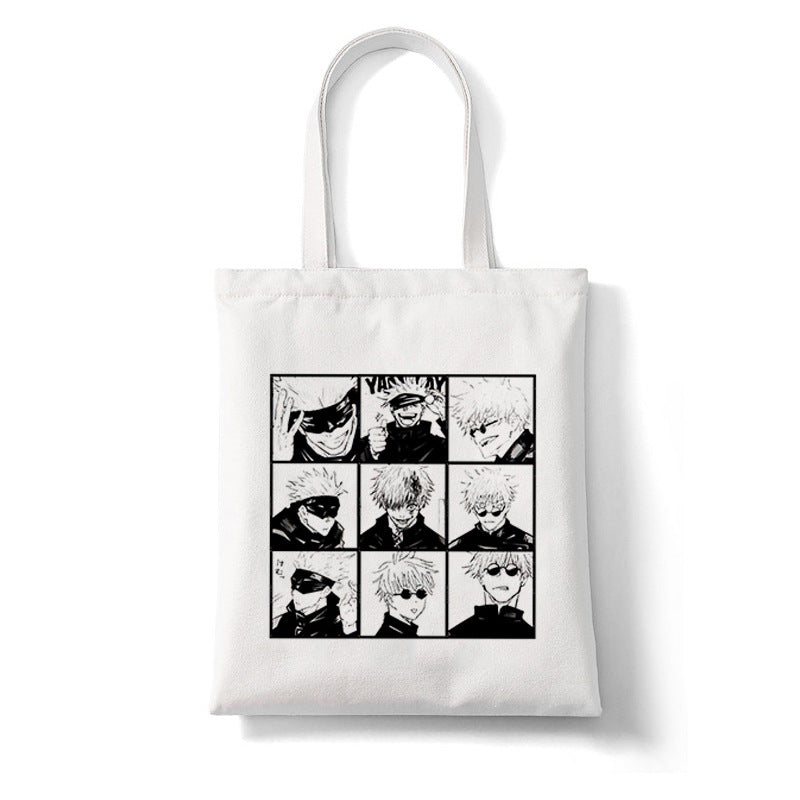 Trendy Anime Printed Canvas Shoulder Tote Bag