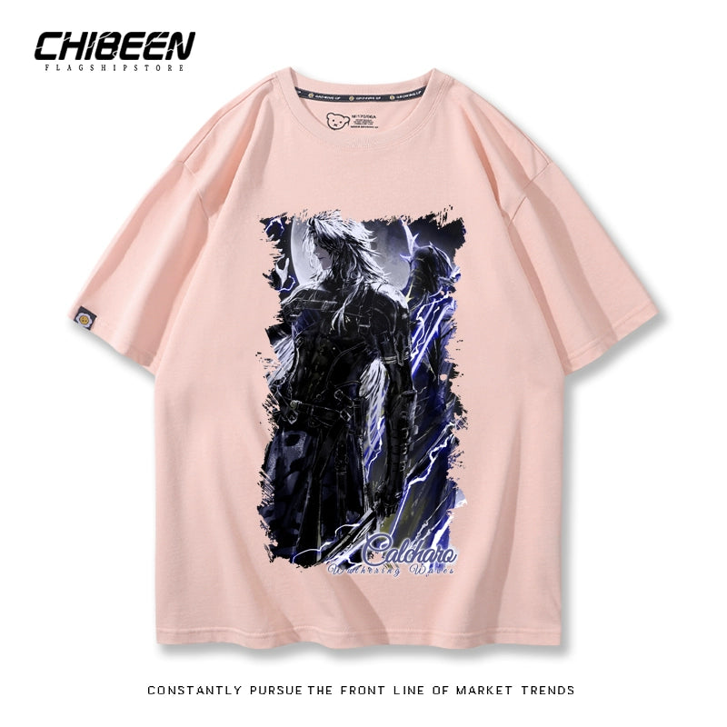 Game Print Short-sleeved Cotton Loose Tee