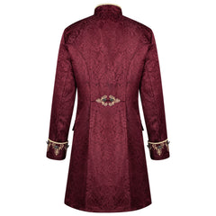 Men's Jacquard Embroidered Stand-up Collar Coat