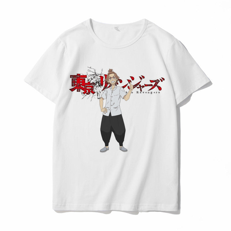 Trendy Tokyo Anime Print Loose Short-sleeved T-shirt
