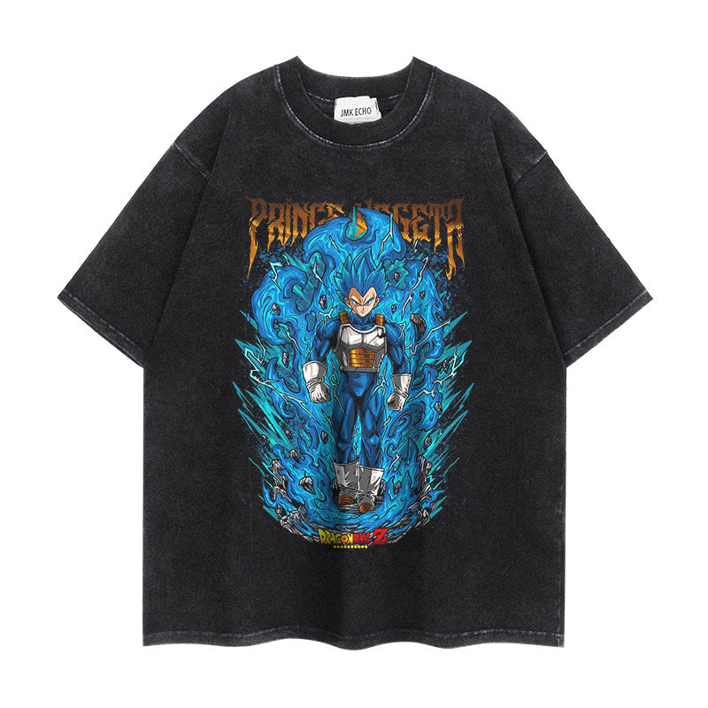 Trendy Anime Loose Washed Short-sleeved T-shirt