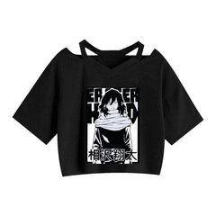 Women's Anime Printed Short Sleeve Cropped Tee