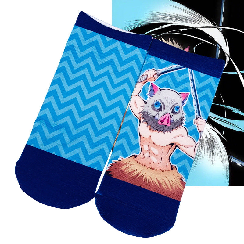 Women's Anime Printed Boat Socks