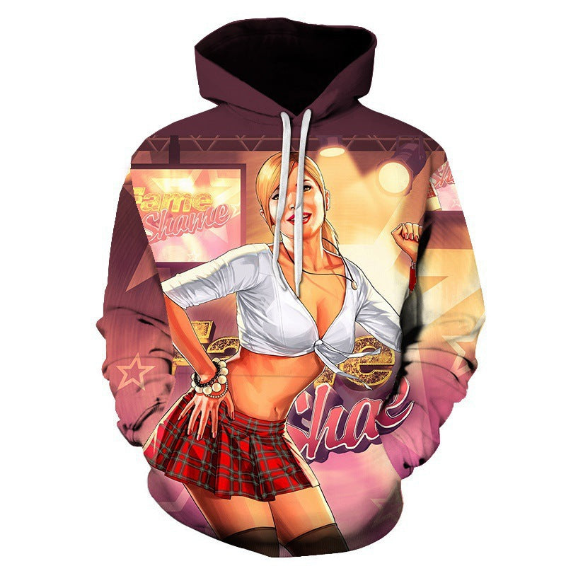 Men's Game Digital Print Pullover Hoodie