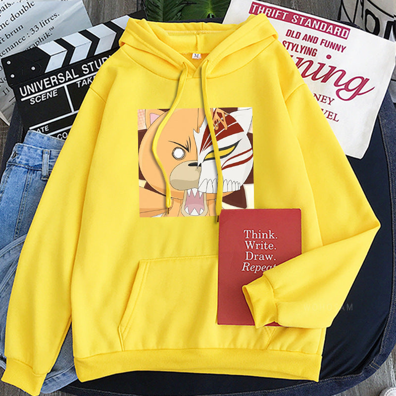 Casual Anime Graphic Printed Pullover Hoodie