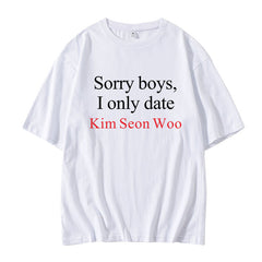 KPOP Letter Printed Short-sleeved T-shirt